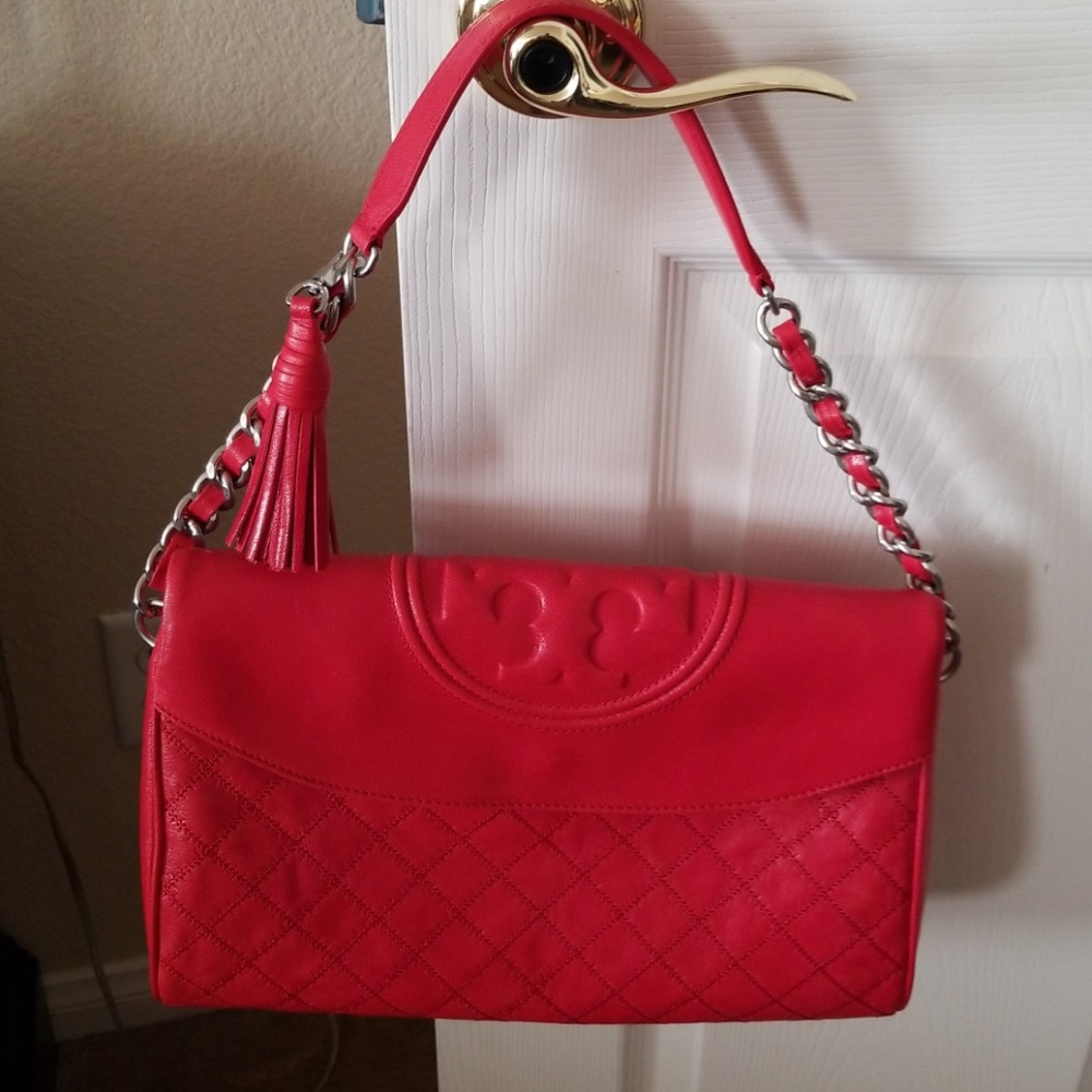 Tory burch Fleming leather foldover hobo NWT